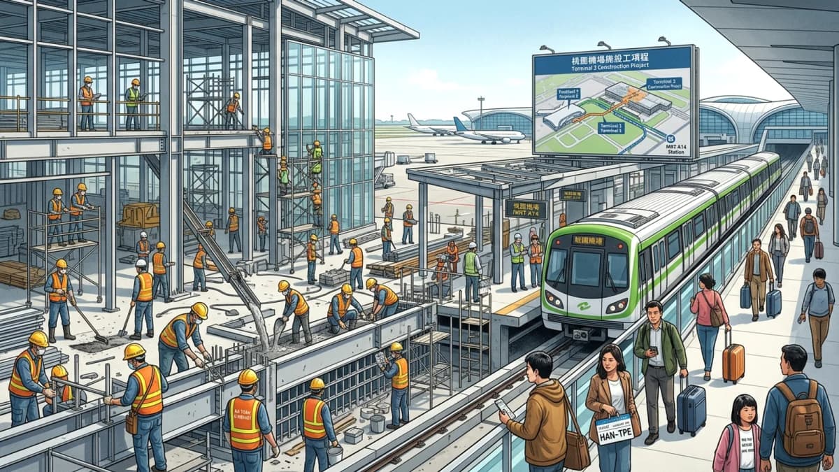 Bộ Giao thông Vận tải Đài Loan ưu tiên hoàn thành nhà ga T3 và ga MRT A14 sân bay Đào Viên