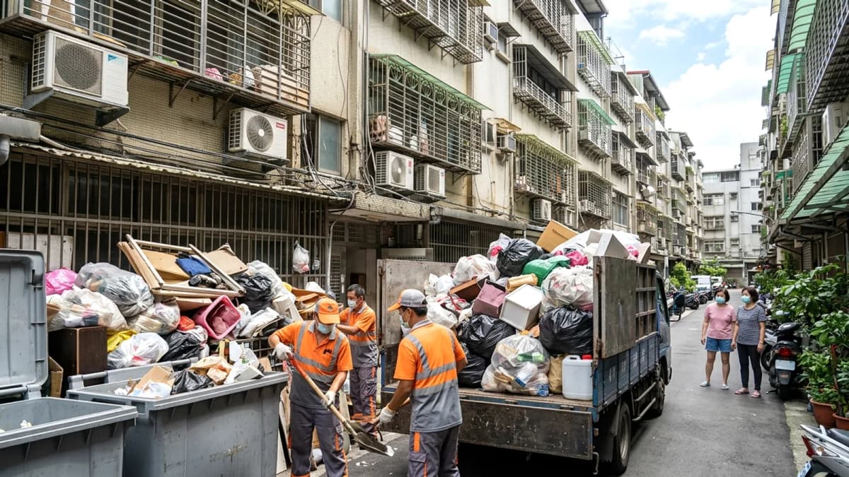 Chính quyền Tân Bắc khẩn cấp dọn 'núi rác trên không' tại chung cư, gần 6 tấn chất thải được di dời