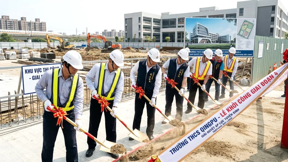Đài Loan: Taoyuan khởi công giai đoạn 4 trường trung học cơ sở Qingpu, giải quyết áp lực tuyển sinh