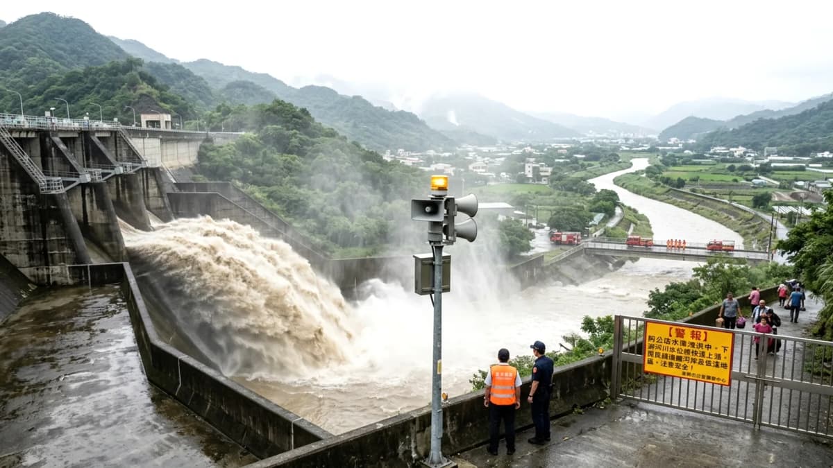 Hồ chứa Agongdian xả lũ: Kaohsiung cảnh báo 4 khu vực hạ lưu