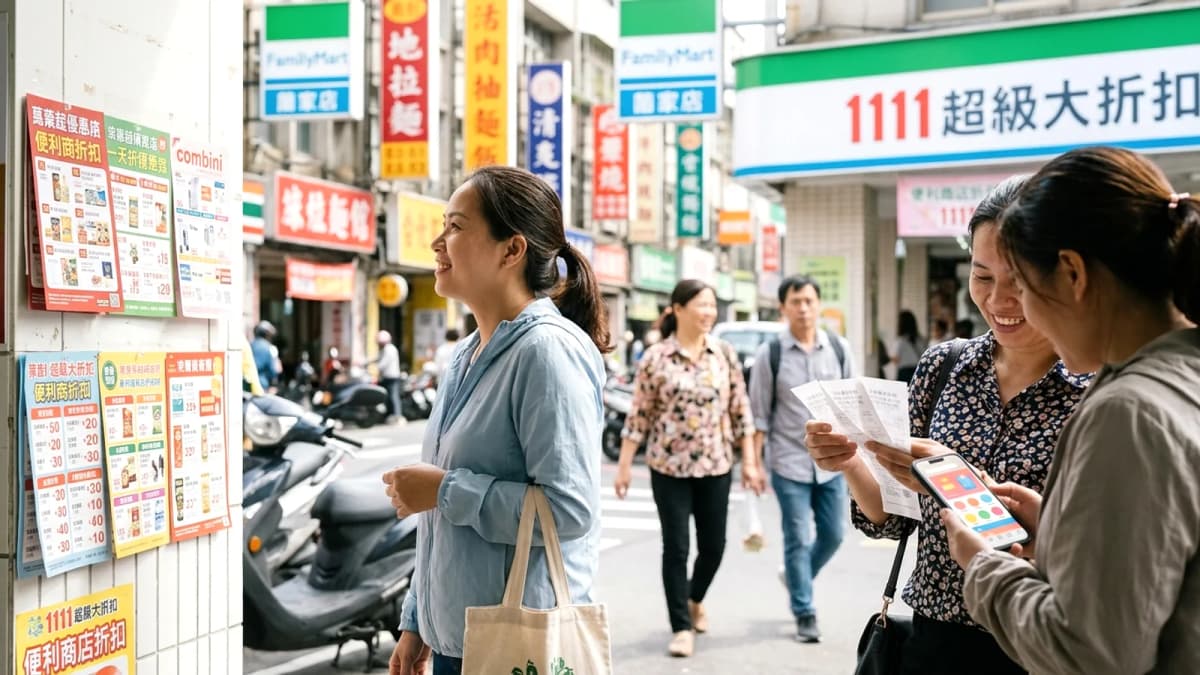 Lịch siêu giảm giá ở Đài 2026: Double 11, sale combini, hoá đơn thần tài và outlet