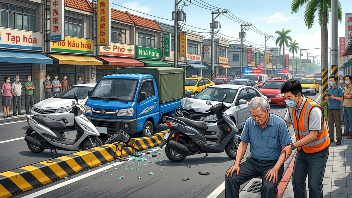 Tai nạn liên hoàn tại Tân Bắc: Tài xế 73 tuổi va chạm 11 phương tiện